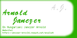 arnold janczer business card